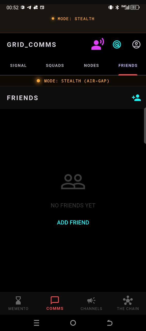 App screen — settings